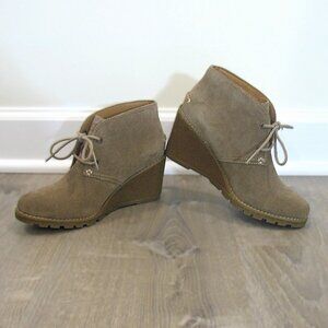 Sperry Top Spider Stella Prow Brown Suede Wedge Boots. Size 6 M